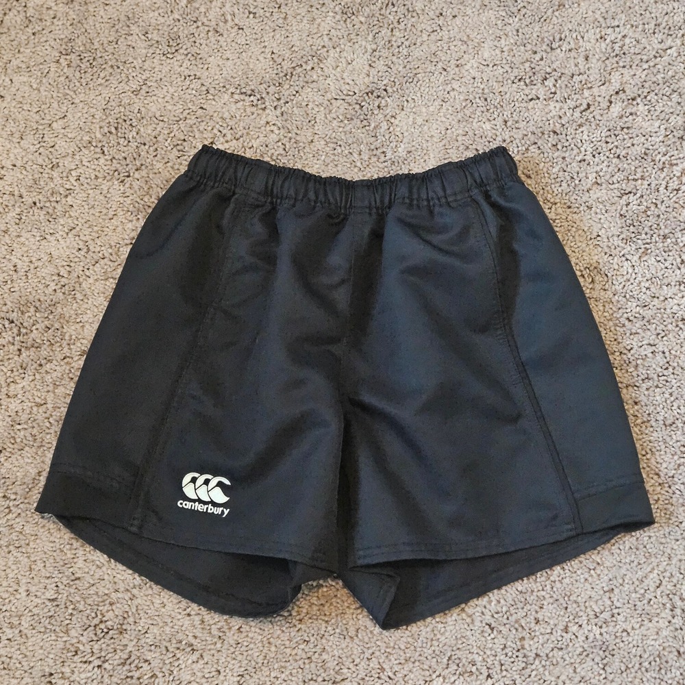 Canterbury Rugby Shorts Mens Size M Black Athletic Performance Embroidered Logo